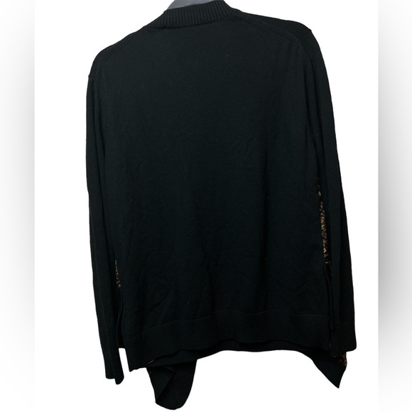 BURBERRY womens V-neck Silk twill-paneled merino wool sweater size M - Picture 12 of 15